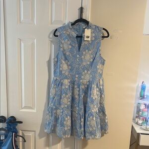 Floral Blue Kids Dress